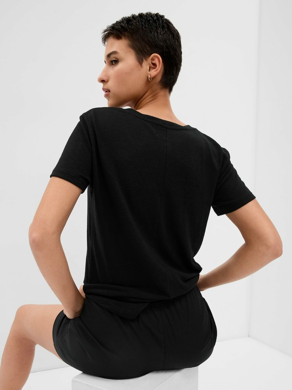 GAP Ľanové tričko s krátkym rukávom GAP