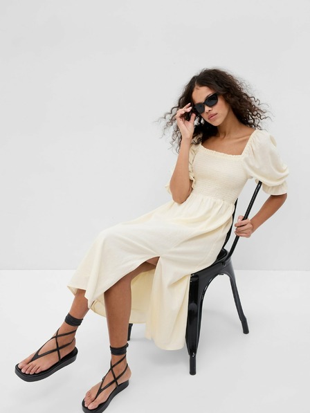 GAP Ľanové šaty s rázporkom GAP