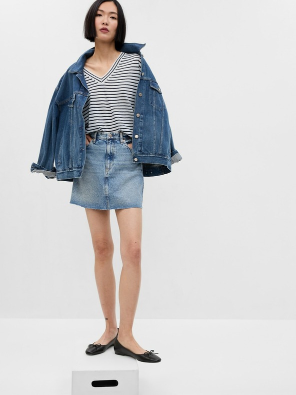 GAP Ľanový pruhovaný sveter GAP