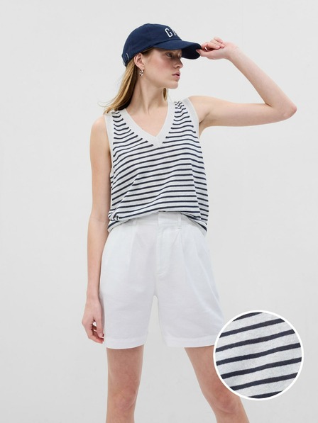 GAP Ľanová pruhovaná vesta GAP