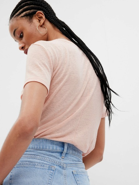 GAP Ľanové tričko s krátkym rukávom GAP