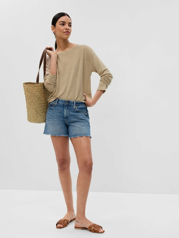 GAP Ľanové tričko s dlhým rukávom GAP