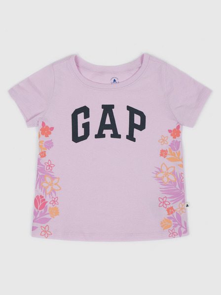 GAP Detské tričko s logom a kvetmi GAP