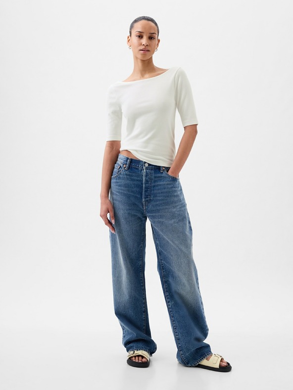 GAP Tričko s lodičkovým výstrihom crop GAP