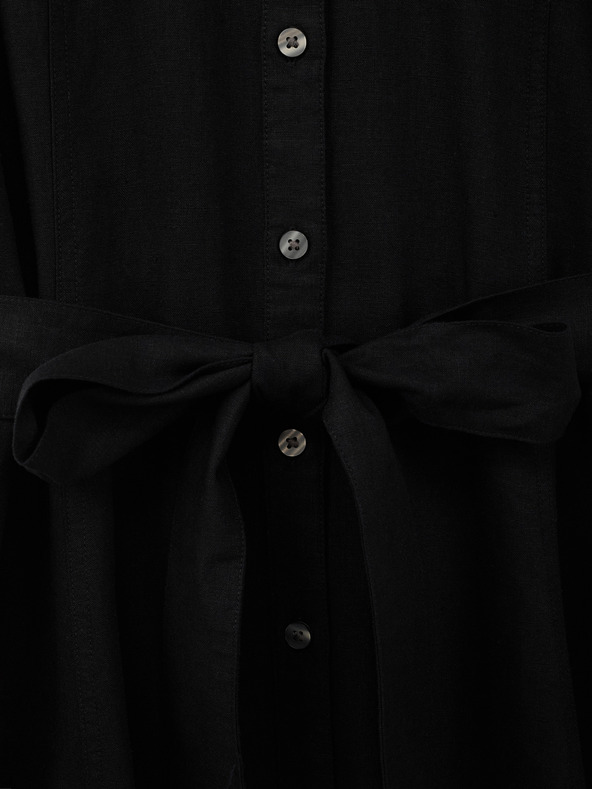 GAP Ľanové košeľové midi šaty GAP