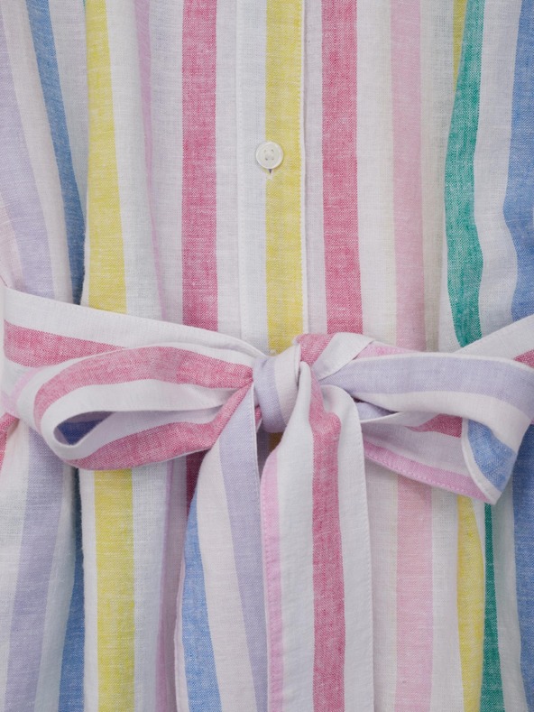 GAP Ľanové pruhované mini šaty GAP