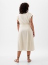 GAP Ľanové košeľové midi šaty GAP