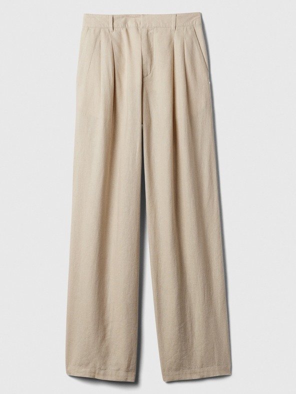 GAP Ľanové nohavice Wide-Leg GAP