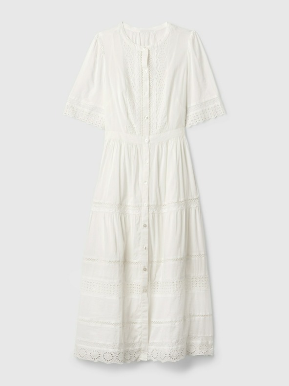 GAP Čipkové midi šaty GAP