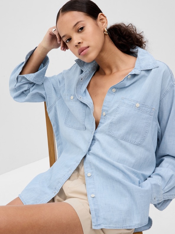 GAP Chambray oversize košeľa Big Shirt GAP