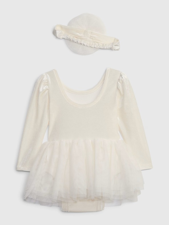 GAP Baby zamatové body so sukňou GAP