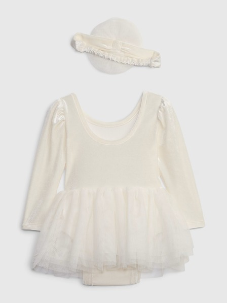 GAP Baby zamatové body so sukňou GAP