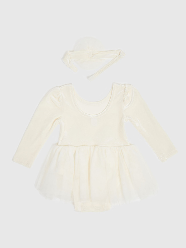 GAP Baby zamatové body so sukňou GAP