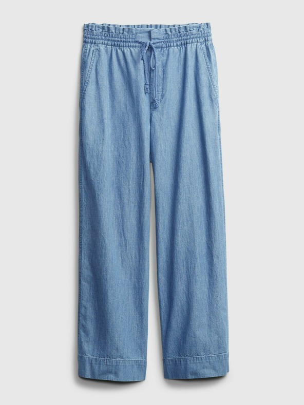 GAP Nohavice high rise chambray wide-leg GAP