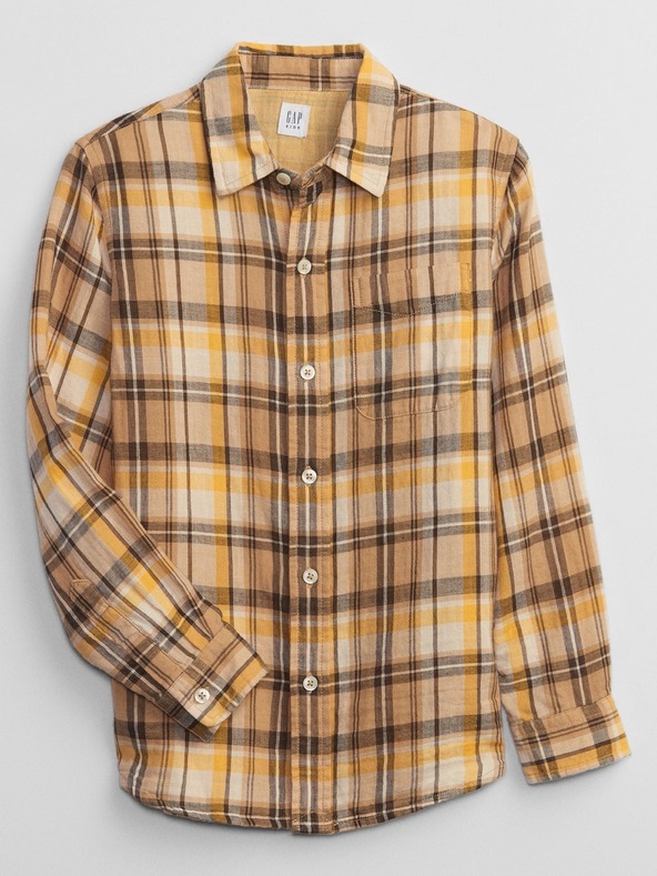 GAP Detská kockovaná pyžamová košeľa GAP