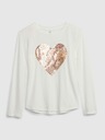 GAP Detské tričko s flitrovým srdcom GAP
