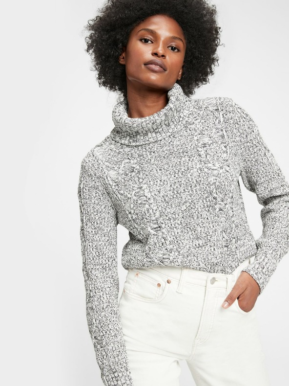 GAP Sveter cable knit s rolákom GAP