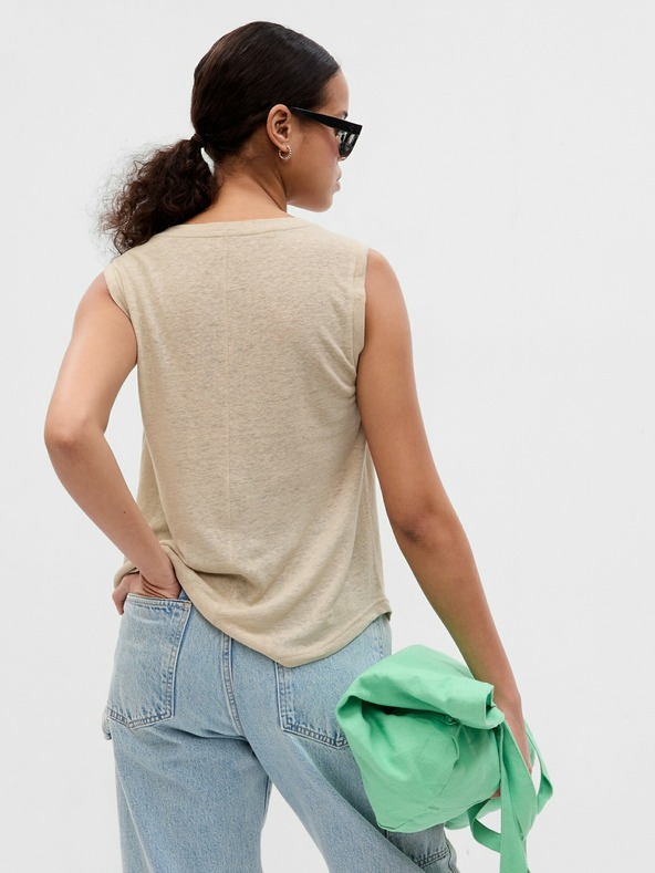 GAP Ľanový top bez rukávov GAP