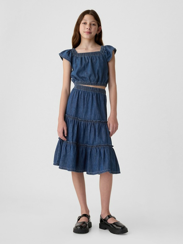 GAP Detský džínsový crop top GAP