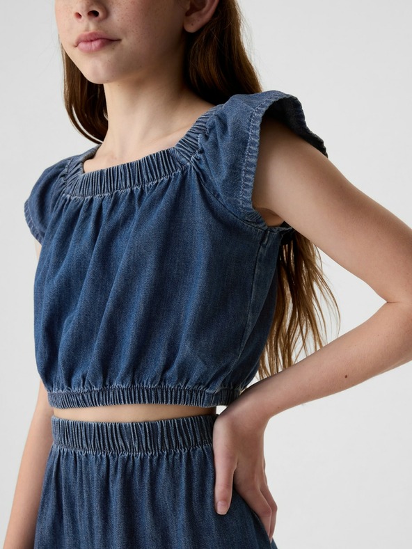 GAP Detský džínsový crop top GAP