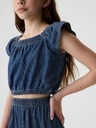 GAP Detský džínsový crop top GAP