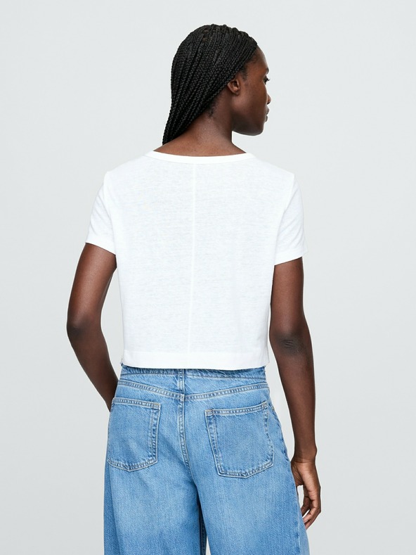 GAP Ľanové crop tričko GAP