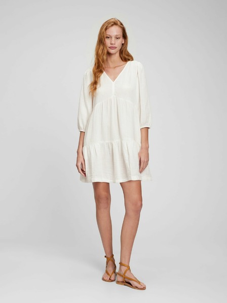 GAP Bavlnené volánové mini šaty GAP