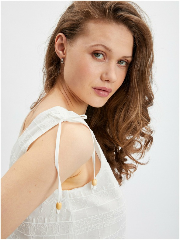 Orsay Biela dámska čipkovaná blúzka ORSAY