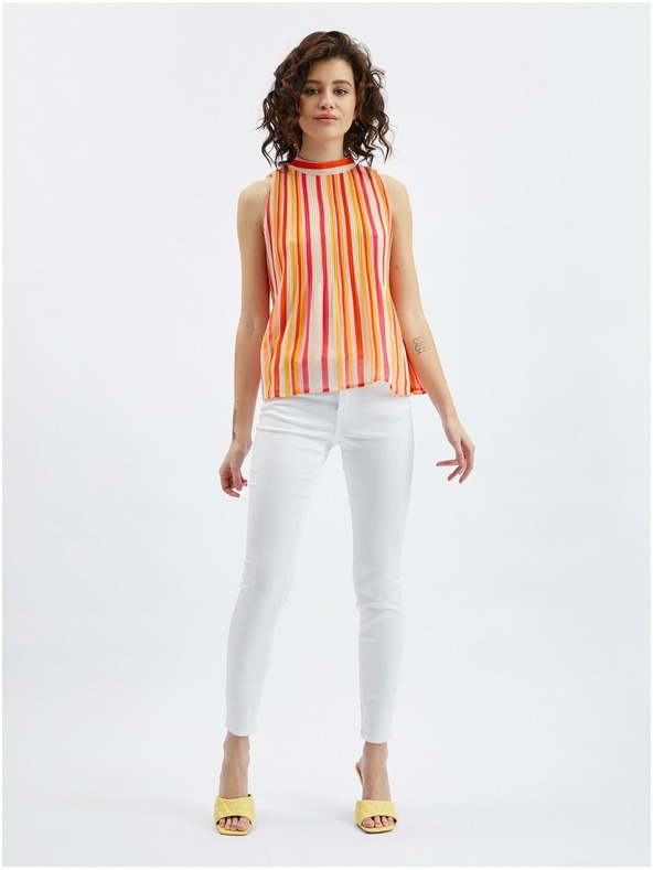 Orsay Ružovo-oranžová dámska pruhovaná blúzka ORSAY