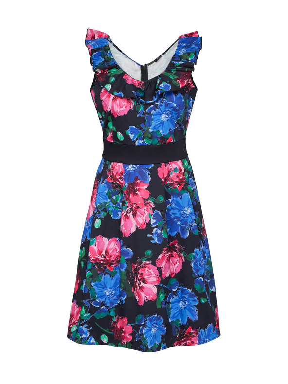 Orsay Ružovo-modré dámske šaty s kvetmi ORSAY