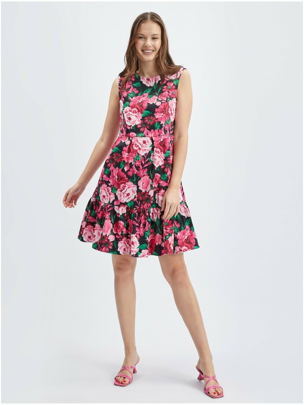 Orsay Čierno-ružové dámske kvetinové šaty ORSAY