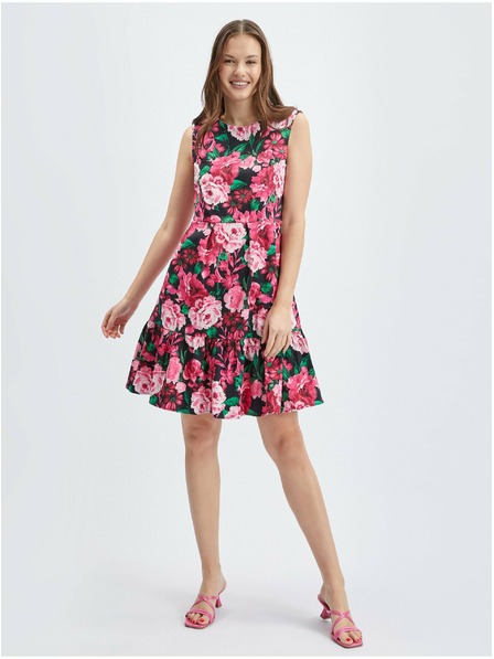 Orsay Čierno-ružové dámske kvetinové šaty ORSAY