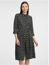 Orsay Čierne dámske vzorované košeľové šaty ORSAY