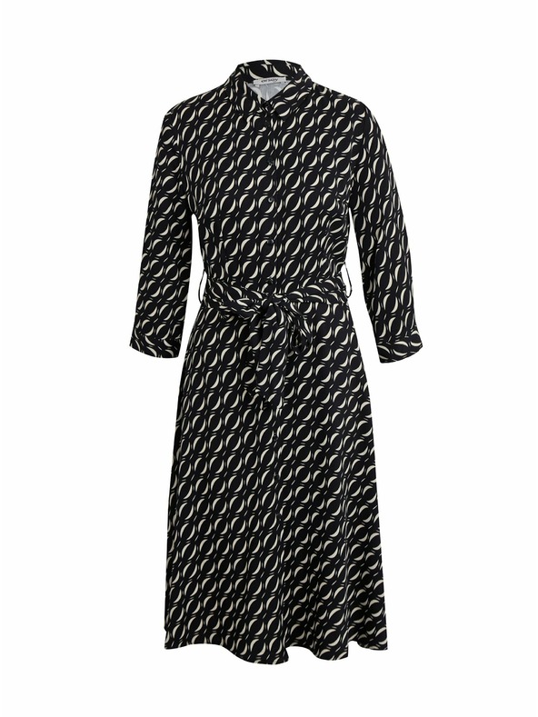 Orsay Čierne dámske vzorované košeľové šaty ORSAY