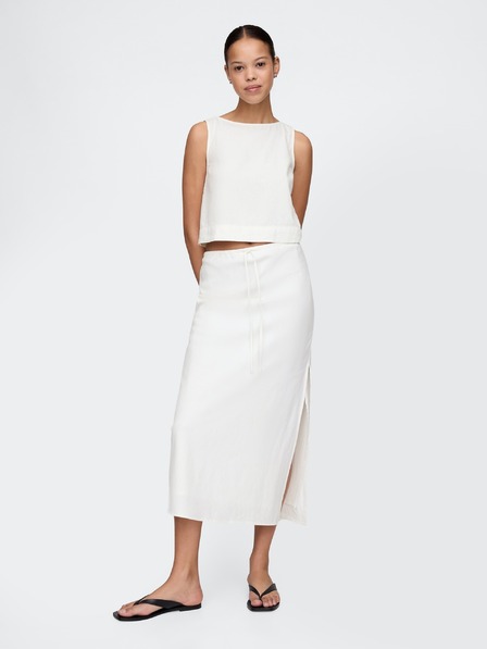 GAP Ľanová midi sukňa GAP