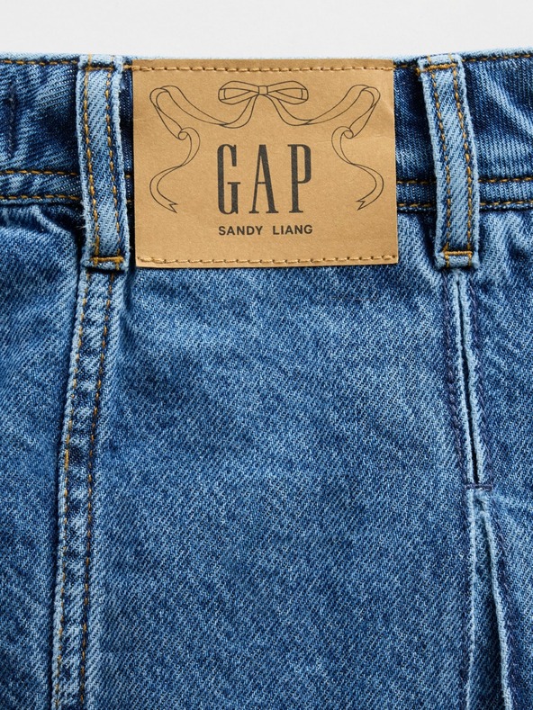 GAP Džínsová plisovaná mini sukňa Gap × Sandy Liang GAP
