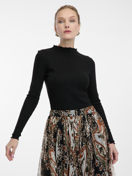 Orsay Čierne dámske tričko so stojačikom ORSAY