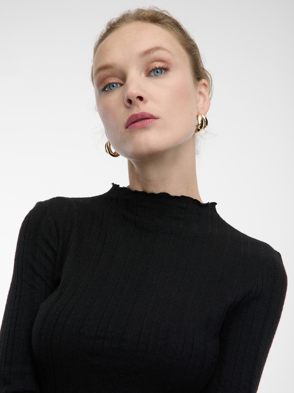 Orsay Čierne dámske tričko so stojačikom ORSAY