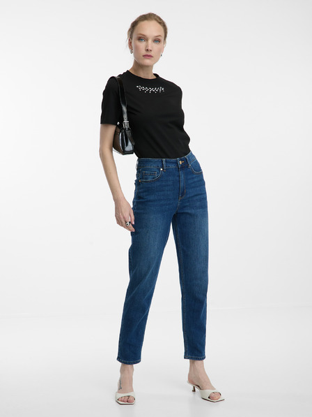 Orsay Čierne dámske tričko s aplikáciou ORSAY