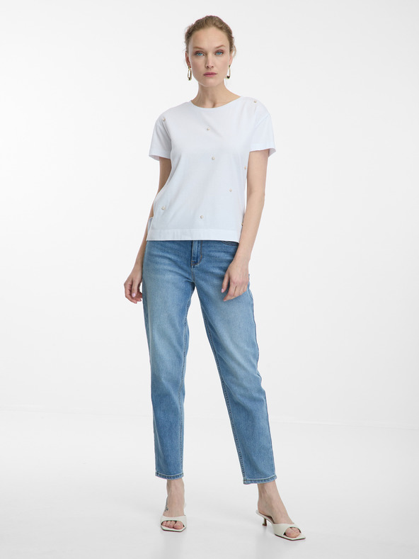 Orsay Biele dámske tričko s aplikáciou ORSAY