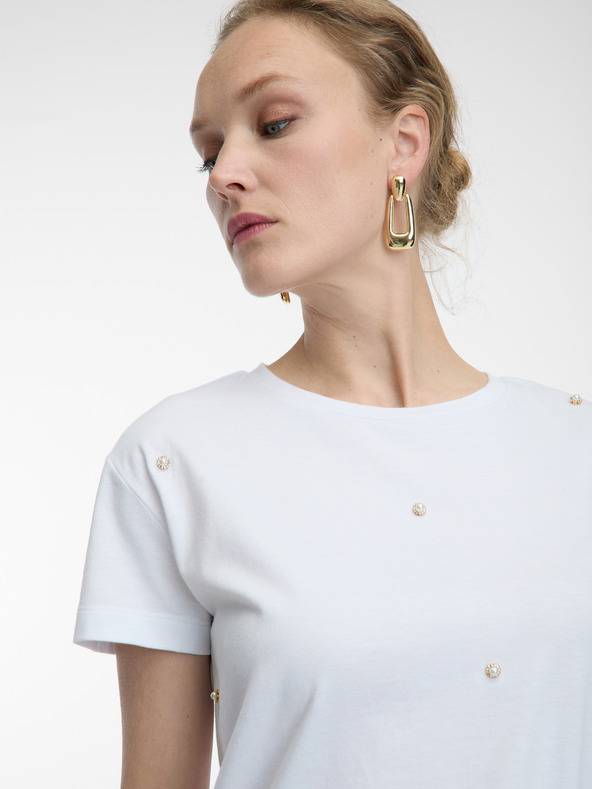 Orsay Biele dámske tričko s aplikáciou ORSAY