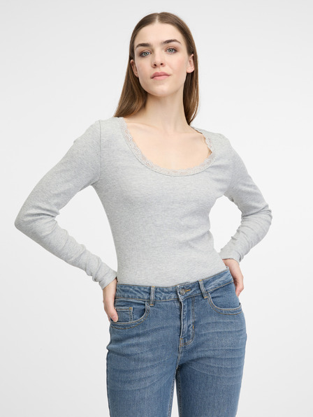 Orsay Krémové dámske tričko s dlhým rukávom ORSAY