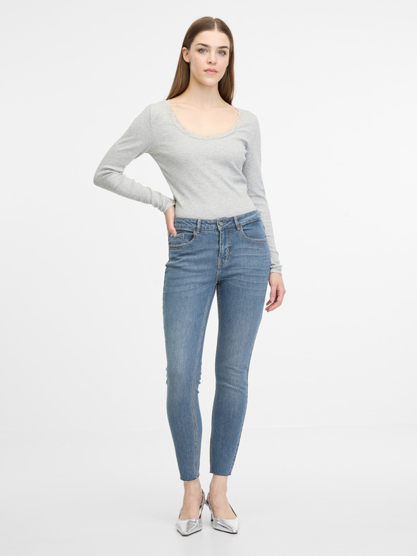 Orsay Krémové dámske tričko s dlhým rukávom ORSAY