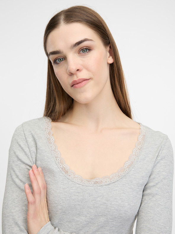 Orsay Krémové dámske tričko s dlhým rukávom ORSAY