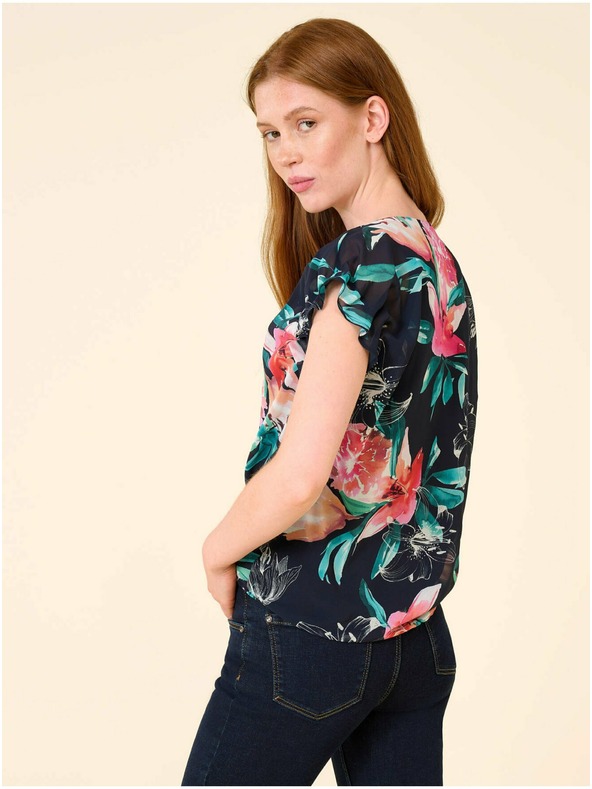 Orsay Tmavomodrá kvetinová blúzka ORSAY