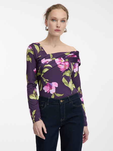 Orsay Fialová dámska blúzka s kvetinovým vzorom ORSAY