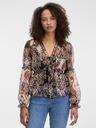 Orsay Hnedá dámska vzorovaná blúzka ORSAY