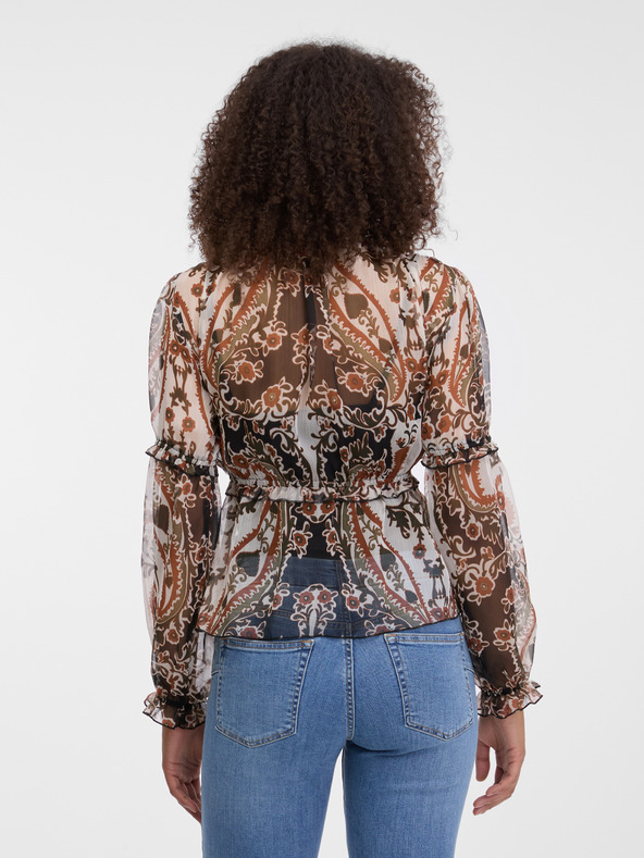 Orsay Hnedá dámska vzorovaná blúzka ORSAY