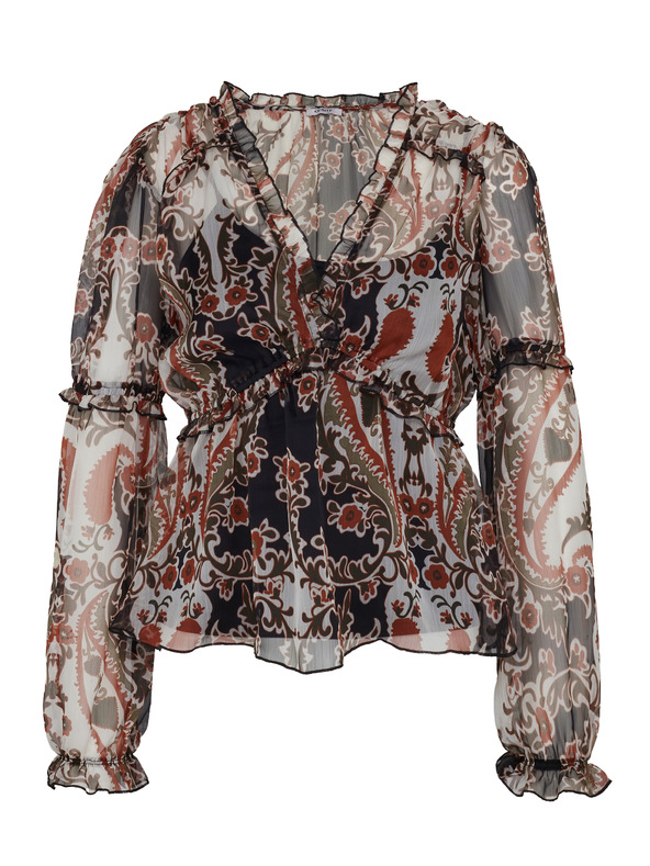 Orsay Hnedá dámska vzorovaná blúzka ORSAY