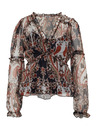 Orsay Hnedá dámska vzorovaná blúzka ORSAY